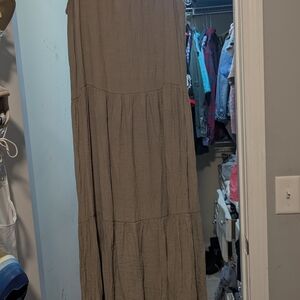 Green Tiered Maxi Skirt for Casual Wear